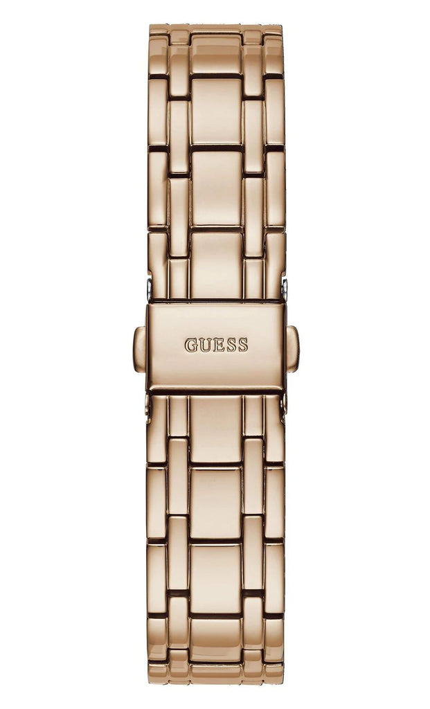 Guess Crystalline Diamonds Silver Dial Rose Gold Steel Strap Watch for Women - GW0114L3 Buy Now By Guess
