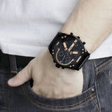 Diesel Big Daddy Chronograph Black Dial Black Steel Strap Watch For Men - DZ7312 Buy Now By Diesel