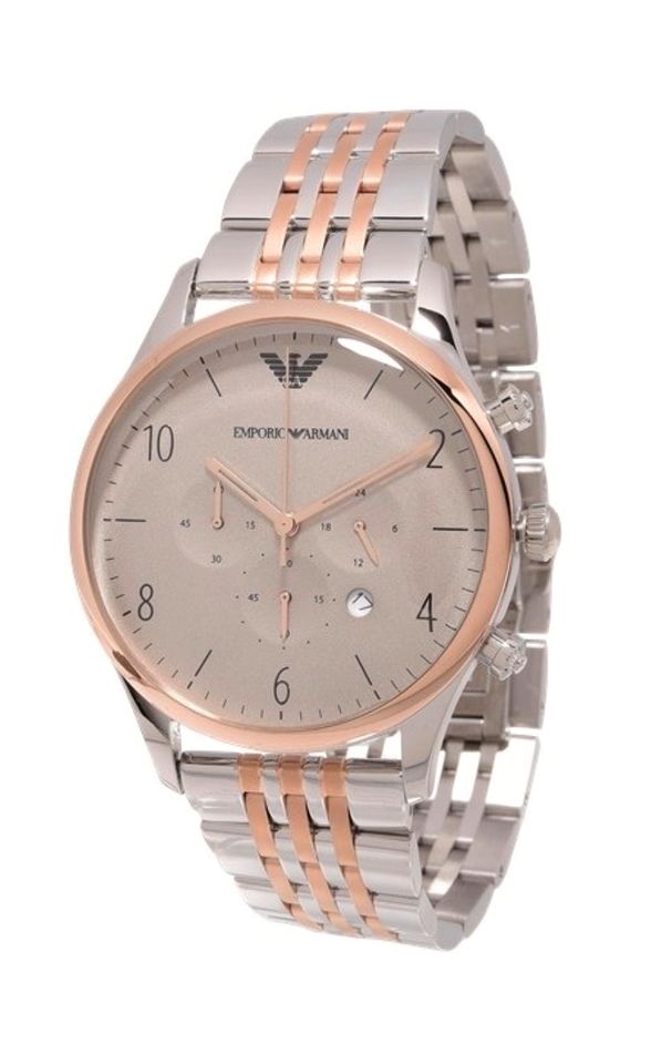 Emporio Armani Beta Chronograph Grey Dial Two Tone Steel Strap Watch For Men - AR1864 Buy Now By Emporio Armani