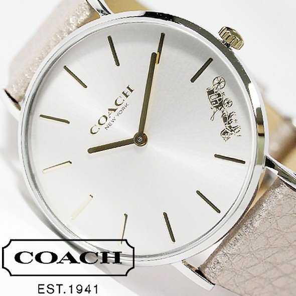 Coach Perry White Dial Beige Leather Strap Watch for Women - 14503157 Buy Now By Coach