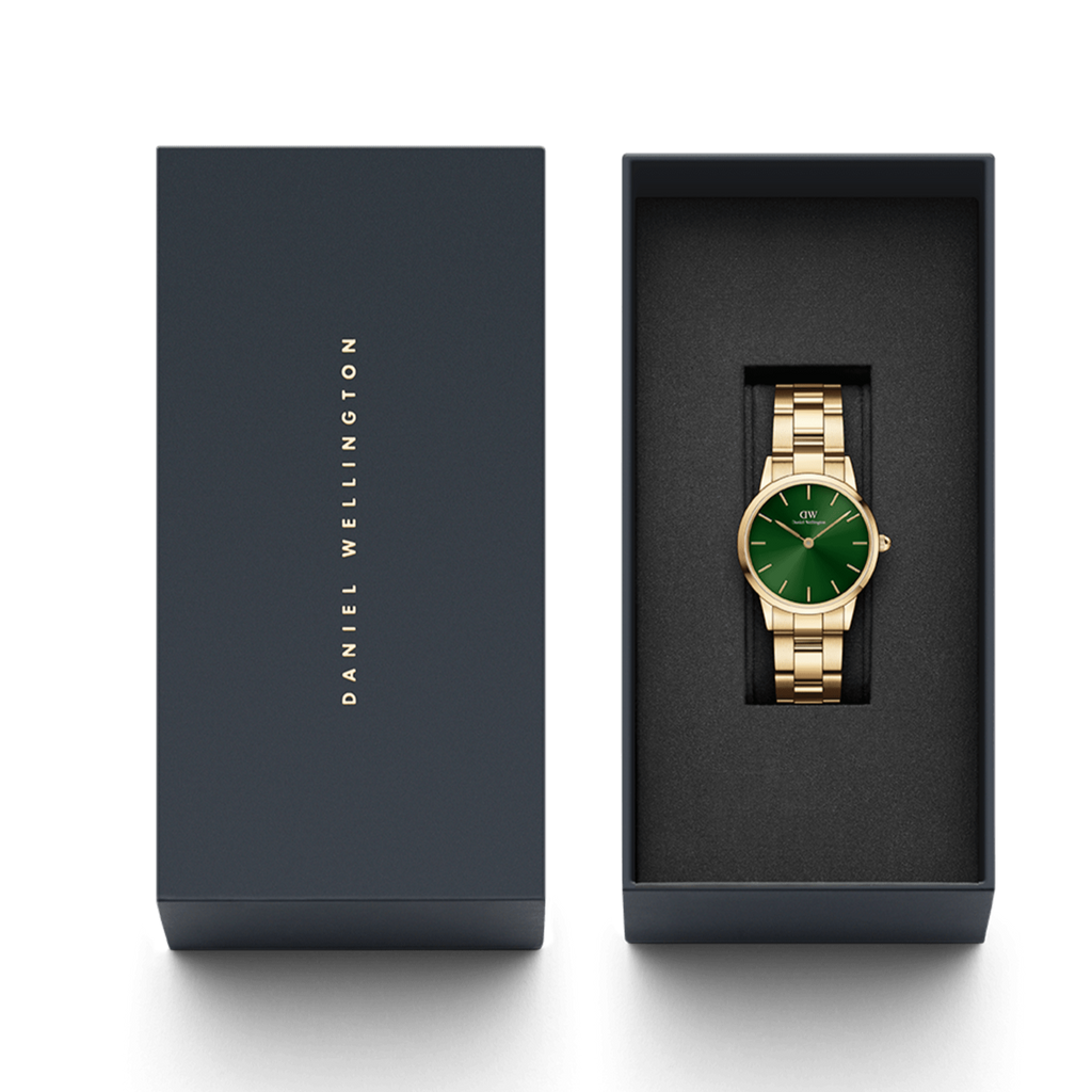 Daniel Wellington Iconic Link Emerald Green Dial Rose Gold Steel Strap Watch For Women - DW00100419 Buy Now By Daniel Wellington