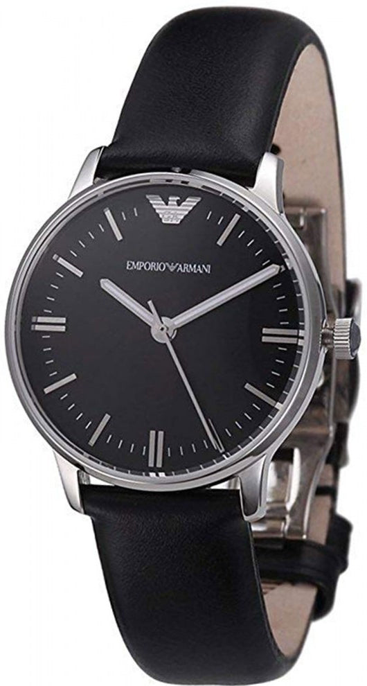 Emporio Armani Classic Quartz Black Dial Black Leather Strap Watch For Women - AR1600 Buy Now By Emporio Armani