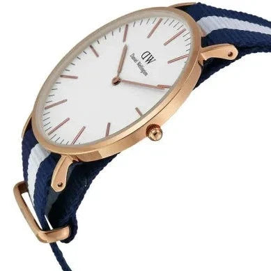 Daniel Wellington Classic Glasgow White Dial Two Tone NATO Strap Watch for Men - DW00100004 Buy Now By Daniel Wellington