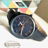 Fossil Tailor Blue Dial Blue Leather Strap Watch for Women - ES4092 Buy Now By Fossil