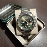 Fossil Bannon Multifunction Chronograph Green Dial Grey Steel Strap Watch for Men - BQ2504 Buy Now By Fossil
