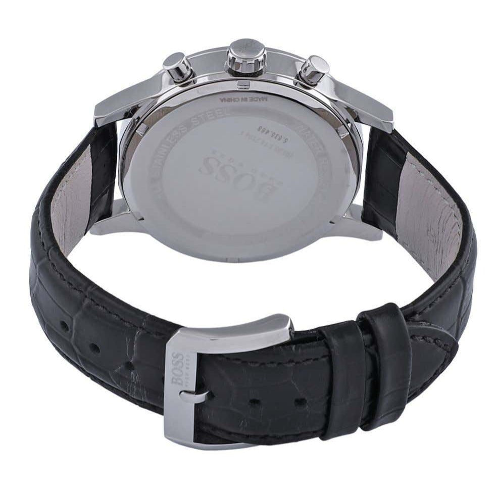 Hugo Boss Aeroliner Chronograph Black Dial Black Leather Strap Watch For Men - 1512448 Buy Now By Hugo Boss