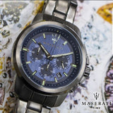 Maserati Successo Chronograph Blue Dial Black Steel Strap Watch For Men - R8873621005 Buy Now By Maserati