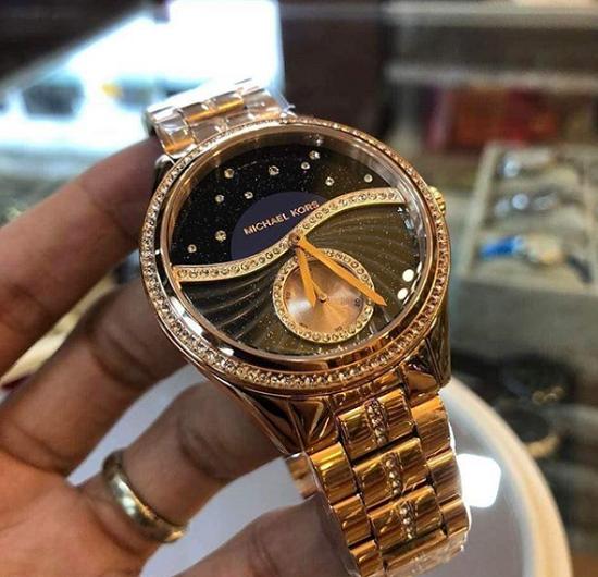 Michael Kors Lauryn Blue Dial Rose Gold Steel Strap Watch for Women - MK3723 Buy Now By Michael Kors