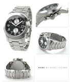 Marc Jacobs Larry Chronograph Black Dial Silver Steel Strap Watch for Men - MBM5050 Buy Now By Marc Jacobs