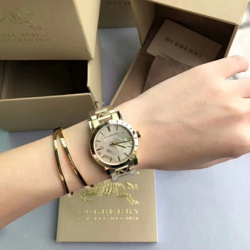 Burberry The City Gold Dial Gold Steel Strap Watch for Women - BU9033 Buy Now By Burberry