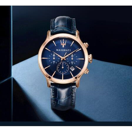Maserati Epoca Blue Dial Leather Blue Strap Watch For Men - R8871618007 Buy Now By Maserati