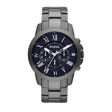Fossil Grant Chronograph Blue Dial Grey Steel Strap Watch for Men - FS4831 Buy Now By Fossil