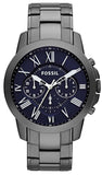Fossil Grant Chronograph Blue Dial Grey Steel Strap Watch for Men - FS4831 Buy Now By Fossil