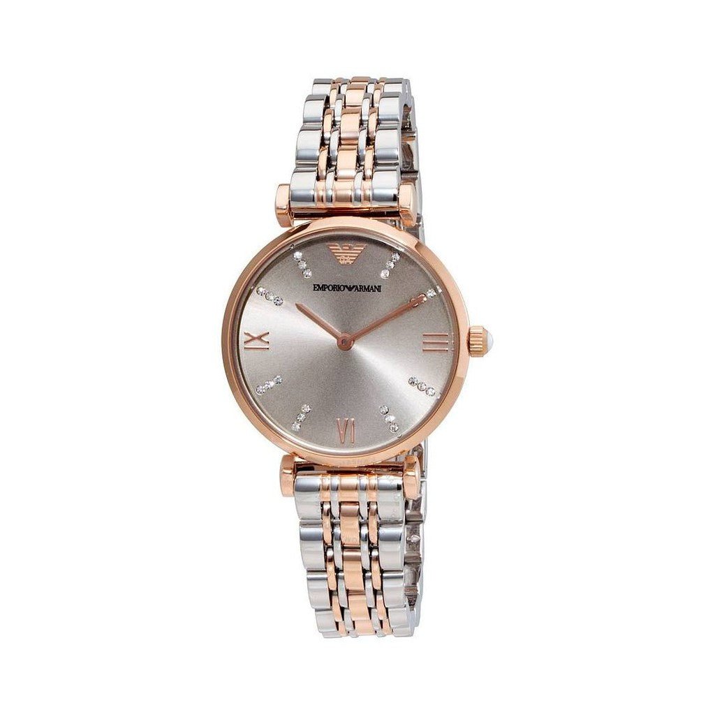 Emporio Armani Gianni T Bar Grey Dial Two Tone Steel Strap Watch For Women - AR1841 Buy Now By Emporio Armani