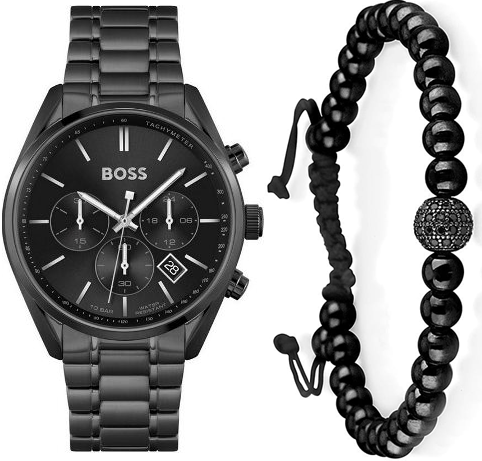 Hugo Boss Champion Black Dial Black Steel Strap Watch for Men - 1513960 Buy Now By Hugo Boss