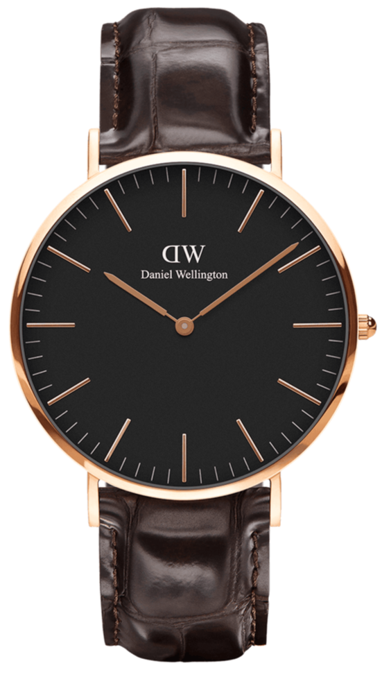 Daniel Wellington Classic York Black Dial Brown Leather Strap Watch For Men - DW00100128 Buy Now By Daniel Wellington