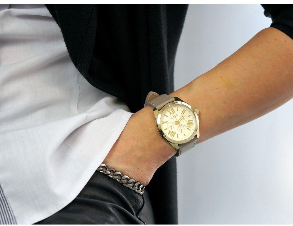 Fossil Cecile Champagne Dial Grey Leather Strap Watch for Women - AM4529 Buy Now By Fossil