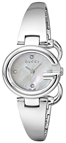 Gucci Guccissima Diamonds Mother of Pearl Dial Silver Steel Strap Watch For Women - YA134504 Buy Now By Gucci