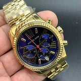 Michael Kors Lexington Chronograph Blue Dial Gold Steel Strap Watch For Women - MK6206 Buy Now By Michael Kors