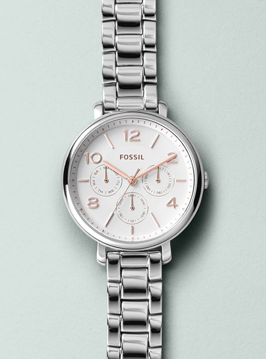 Fossil Jacqueline Multifunction White Dial Silver Steel Strap Watch for Women - ES3738 Buy Now By Fossil