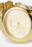 Guess Cubed Analog Gold Dial Gold Steel Strap Watch For Women - GW0606L2 Buy Now By Guess