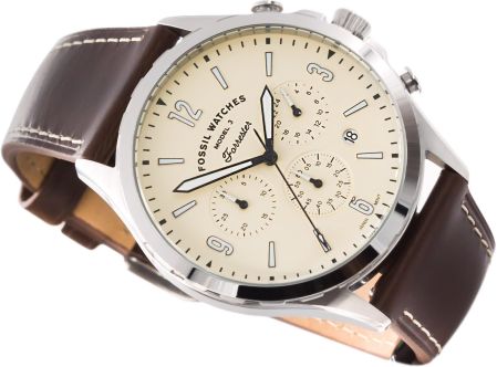 Fossil Forrester Chronograph White Dial Brown Leather Strap Watch for Men - FS5696 Buy Now By Fossil
