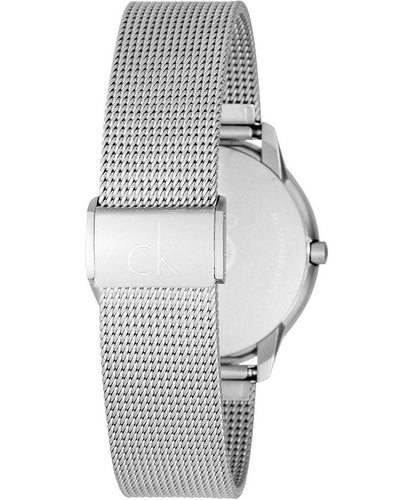 Calvin Klein Minimal Grey Dial Silver Mesh Bracelet Watch for Men - K3M211Y3 Buy Now By Calvin Klein