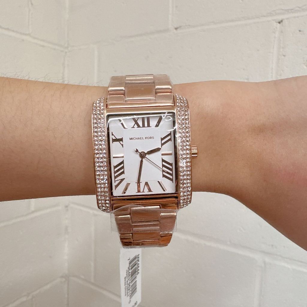 Michael Kors Emery Three-Hand Crystals Silver Dial Rose Gold Steel Strap Watch for Women - MK4644 Buy Now By Michael Kors