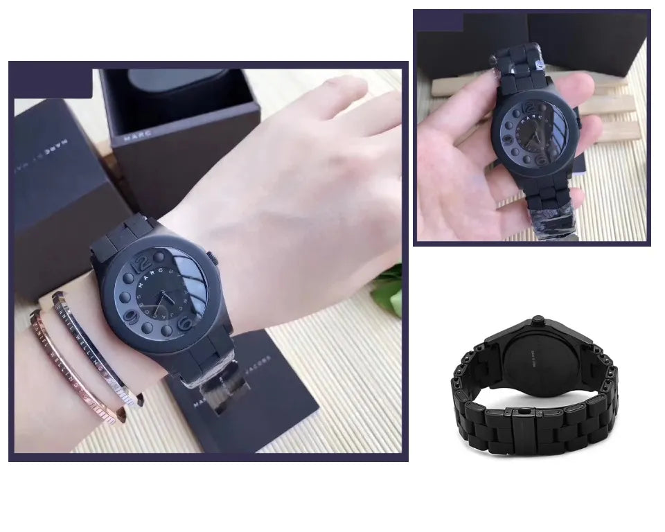 Marc Jacobs Pelly Black Dial Black Silicon Strap Watch for Women - MBM2511 Buy Now By Marc Jacobs