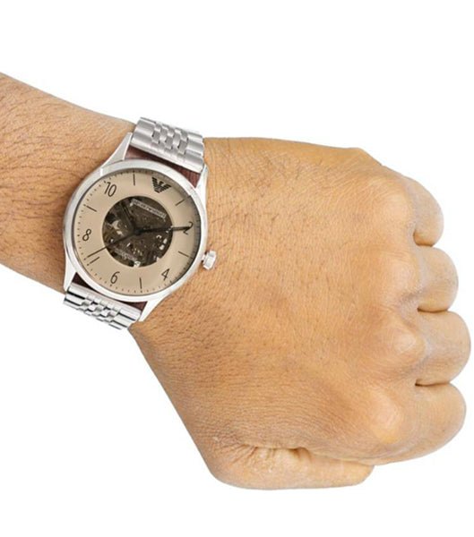 Emporio Armani Meccanico Multicolor Dial Silver Steel Strap Watch For Men - AR1922 Buy Now By Emporio Armani