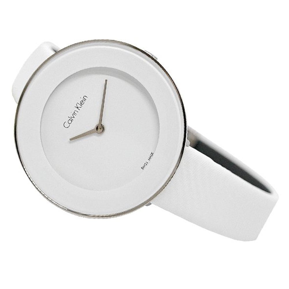 Calvin Klein Chic White Dial White Leather Strap Watch for Women - K7N23TK2 Buy Now By Calvin Klein