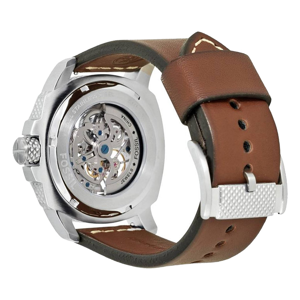 Fossil Modern Machine Automatic Skeleton White Dial Brown Leather Strap Watch for Women - ME3083 Buy Now By Fossil