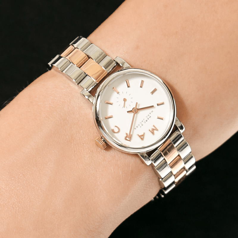 Marc Jacobs Baker White Dial Two Tone Steel Strap Watch for Women - MBM3331 Buy Now By Marc Jacobs