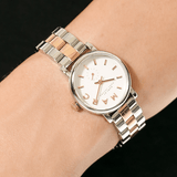 Marc Jacobs Baker White Dial Two Tone Steel Strap Watch for Women - MBM3331 Buy Now By Marc Jacobs