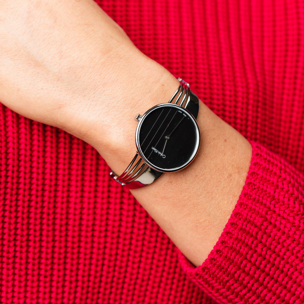 Calvin Klein Drift Black Dial Silver Steel Strap Watch for Women - K6S2N111 Buy Now By Calvin Klein