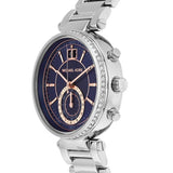 Michael Kors Sawyer Navy Blue Dial Silver Steel Strap Watch for Women - MK6224 Buy Now By Michael Kors