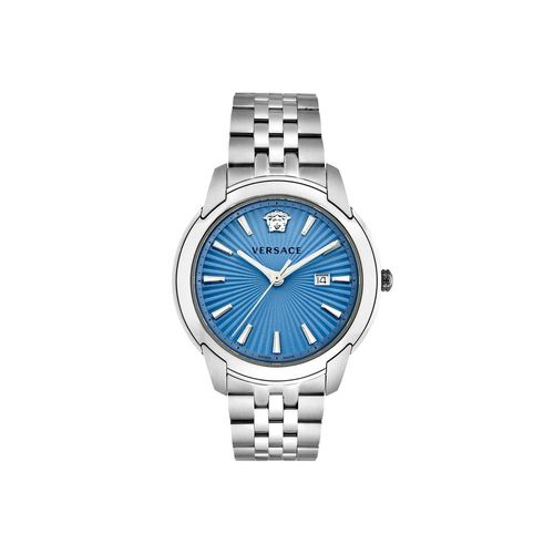 Versace V-Urban Light Blue Dial Silver Steel Strap Watch for Men - VELQ00419 Buy Now By Versace