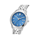 Versace V-Urban Light Blue Dial Silver Steel Strap Watch for Men - VELQ00419 Buy Now By Versace