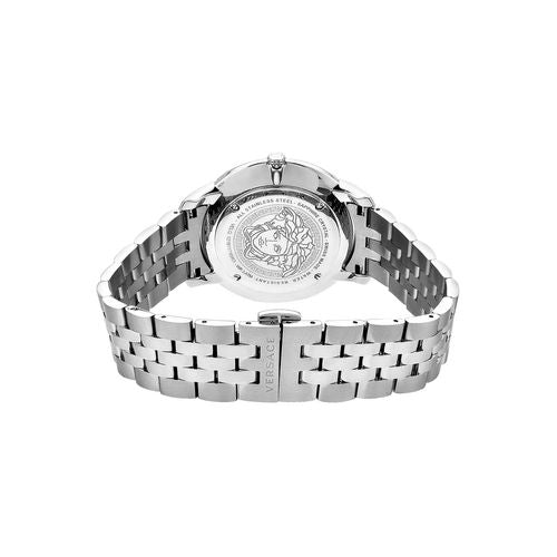 Versace V-Urban Light Blue Dial Silver Steel Strap Watch for Men - VELQ00419 Buy Now By Versace