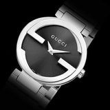 Gucci Interlocking G Quartz Black Dial Black Steel Strap Watch For Women - YA133502 Buy Now By Gucci