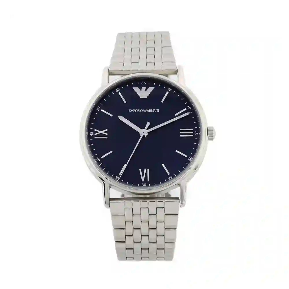 Emporio Armani Kappa Quartz Blue Dial Silver Steel Strap Watch For Men - AR80010 Buy Now By Emporio Armani