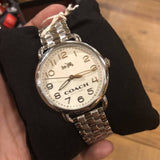 Coach Delancey Classic White Dial Silver Steel Strap Watch for Women - 14502260 Buy Now By Coach