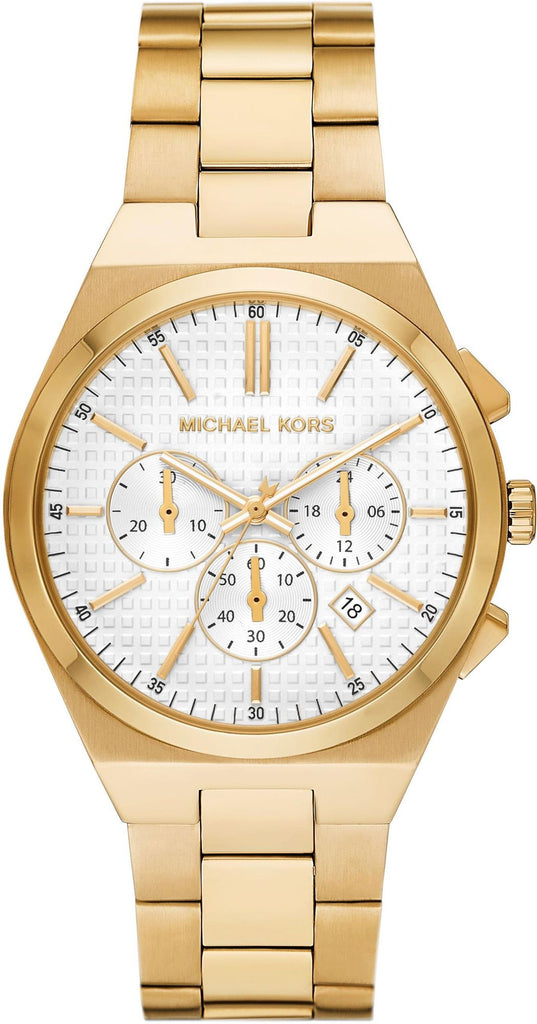Michael Kors Lennox Chronograph White Dial Gold Steel Strap Watch For Men - MK9120 Buy Now By Michael Kors