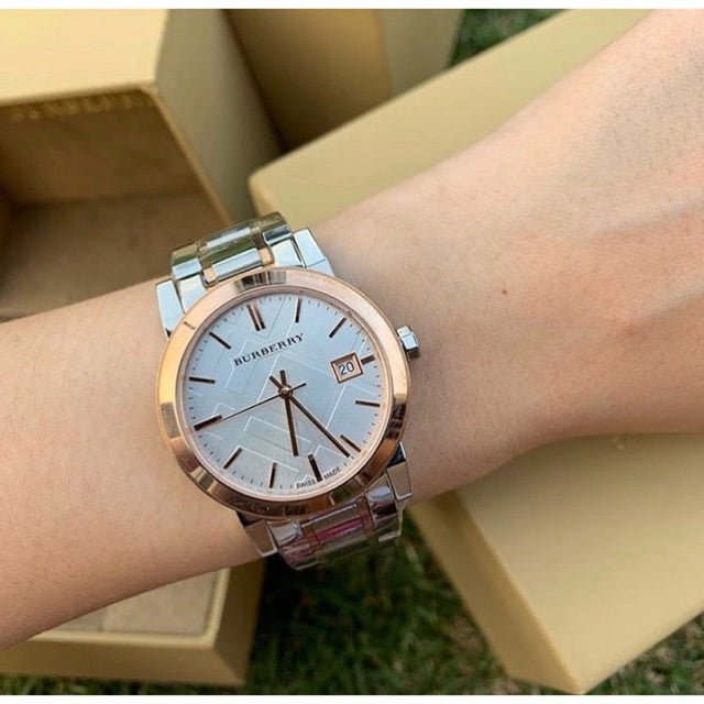 Burberry The City White Dial Two Tone Steel Strap Watch for Women - BU9105 Buy Now By Burberry