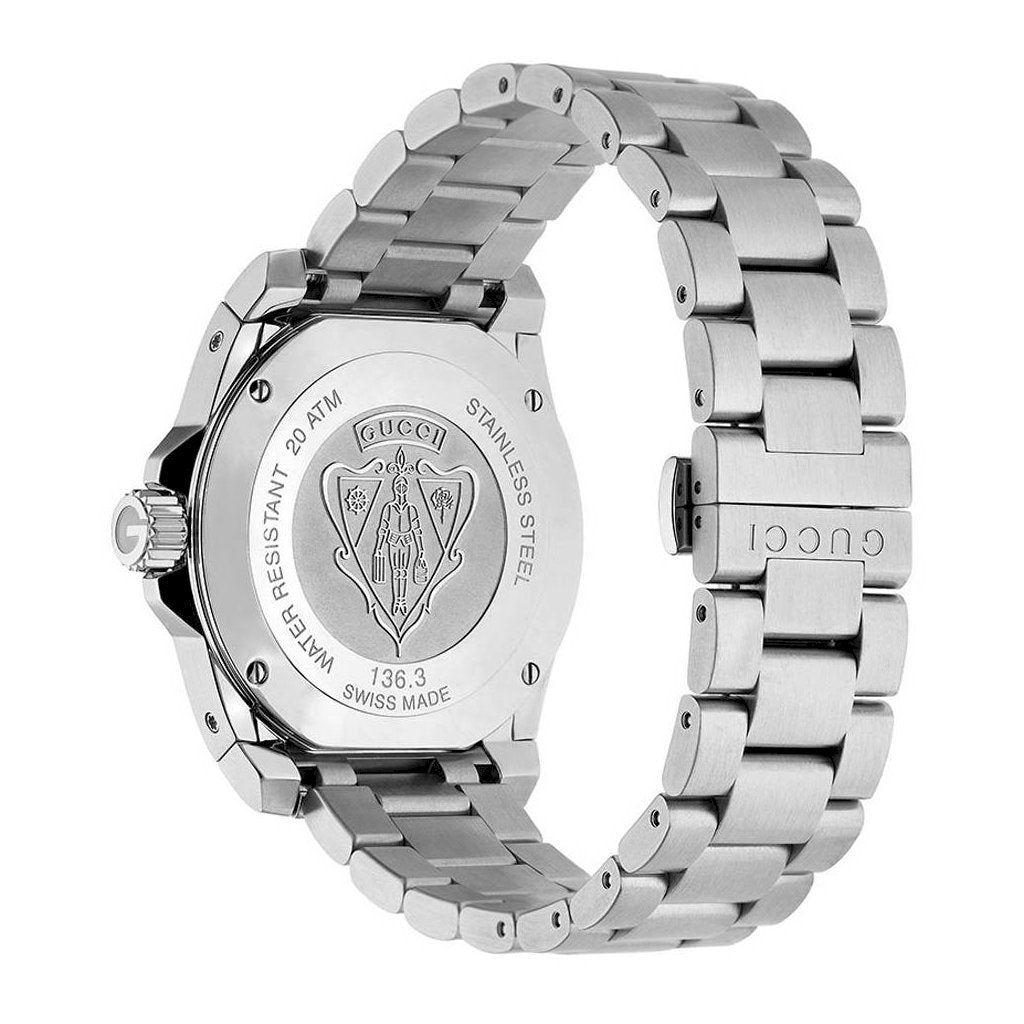 Gucci Dive Quartz White Dial Silver Steel Strap Watch for Men - YA136302 Buy Now By Gucci