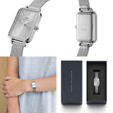 Daniel Wellington Quadro Unitone Silver Dial Silver Mesh Strap Watch For Women - DW00100486 Buy Now By Daniel Wellington