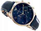 Emporio Armani Chronograph Midnight Blue Dial Blue Leather Strap Watch For Men - AR1862 Buy Now By Emporio Armani