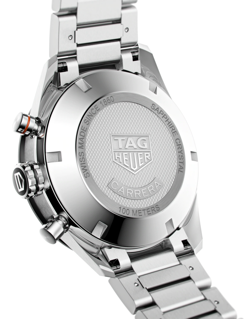 Tag Heuer Carrera Automatic Chronograph Black Dial Silver Steel Strap Watch for Men - CBM2110.BA0651