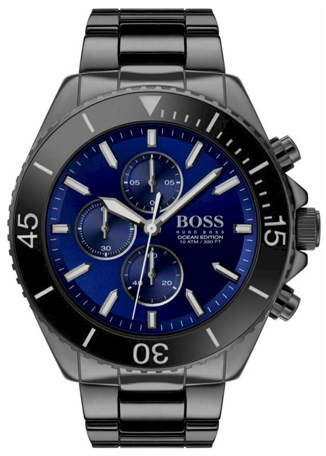 Hugo Boss Ocean Edition Navy Blue Dial Black Steel Strap Watch for Men - 1513743 Buy Now By Hugo Boss
