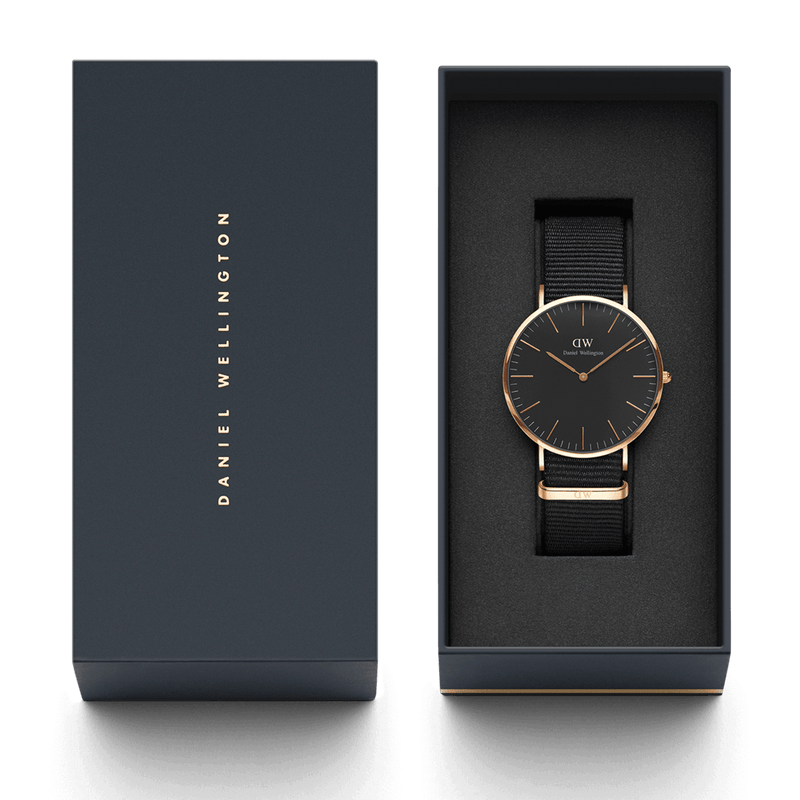 Daniel Wellington Classic Cornwall Black Dial Black Nylon Strap Watch For Women - DW00100148 Buy Now By Daniel Wellington